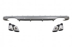 Difuzor Bara Spate cu Ornamente tobe compatibil cu Audi Q5 8R 2009-2016 Bara S Line