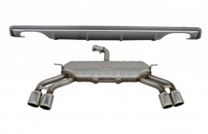 Difuzor Bara Spate cu Sistem de evacuare compatibil cu AUDI A3 8V Sedan 2012-2015 S3 Design pentru Bara spate standard