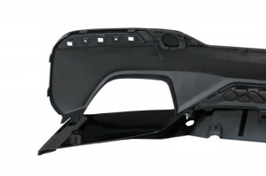 Difuzor Bara Spate cu Tobe Ornamente compatibil cu BMW Seria 5 G30 G31 2017-> M Performance Design Negru Lucios - Img 7