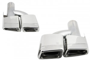 Difuzor Bara Spate cu Tobe Ornamente compatibil cu sistemul de evacuare Mercedes S-Class W221 2005-2013 Facelift S63 S65 Design - Img 8