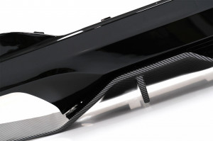 Difuzor Bara Spate Evacuare Dubla compatibil cu BMW 5 Series G30 G38 2016-2019 540 M Performance Design Carbon Look - Img 4