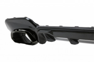 Difuzor Bara Spate Evacuare Dubla si Tobe Ornament compatibil cu BMW Seria 3 G20 G28 Sedan G21 Touring 2019-> M340i M Look Carbon - Img 3