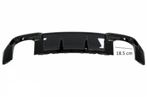 Difuzor Bara Spate Negru Lucios si Prelungire Bara Fata Lip compatibil cu Audi A3 8V Facelift 2017-2019 Sedan Cabrio RS3 Design doar pentru bara S-Line - Img 2