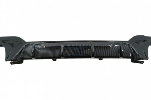 Difuzor Bara Spate si Extensii Praguri Laterale compatibil cu BMW 3 Series G20 Sedan G21 Touring 2019-> M340i M Look Negru cu Inserie Carbon - Img 6