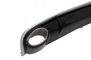 Difuzor Bara Spate si Ornamente Evacuare compatibil cu Audi A4 B8 Pre Facelift 2007-2011 cu Grila Centrala RS Desing Negru Lucios - Img 3