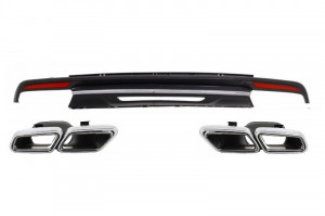 Difuzor Bara Spate si Ornamente Evacuare compatibil cu Mercedes Clasa S W222 Sport Line (2013-06.2017) S63 Design