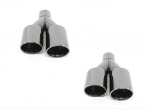 Difuzor Spate Evacuare Dubla Negru Lucios cu Ornamente Evacuare Negre M-Power compatibil cu BMW Seria 3 2011-> F30 F31 M Performance Sport Design - Img 4