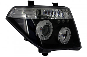 Faruri Angel Eyes compatibil cu Nissan Navara D40 2004-2009 Nissan Pathfinder R51 (2005-2008) Negru - Img 4