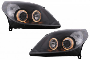 Faruri Angel Eyes compatibil cu Opel Vectra C Signum Facelift 2005-2008 Negru