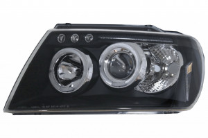 Faruri Angel Eyes compatibile cu Jeep Grand Cherokee 1999-2004 Negru - Img 2