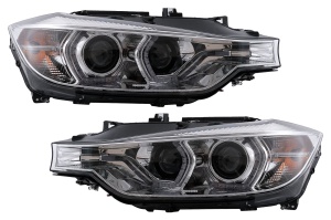 Faruri Angel Eyes LED DRL compatibil cu BMW 3 Series F30 F31 Sedan Touring 2011-2015 Crom