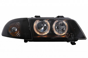 Faruri compatibil cu Audi A4 B5 1994-1998 Angel Eyes Negru - Img 2