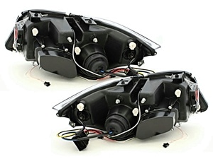Faruri compatibil cu BMW Seria 3 E90 E91 2005-2008 2 CCFL Halo Rims Negru - Img 4