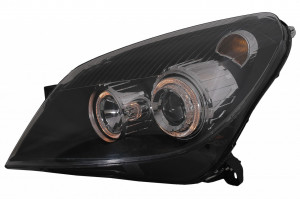 Faruri compatibil cu Opel Astra H 2004-2009 Angel Eyes Negru - Img 3