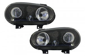 Faruri compatibil cu VW Golf 4 1997-2003 R32 Look Negru