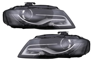Faruri Cu Lumini de zi Integrate LED (DRL) compatibil cu Audi A4 B8 8K 2009-2011 Negre