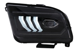 Faruri Full LED compatibil cu Ford Mustang V Pre-Facelift 2005-2009 Negru cu Semnal Dinamic Secvential - Img 2