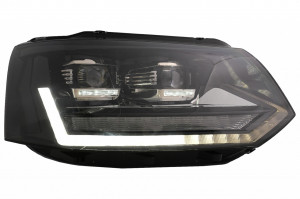 Faruri Full LED compatibil cu VW Transporter Caravelle Multivan T5 Facelift 2010-2015 cu Semnal Dinamic Secvential - Img 4