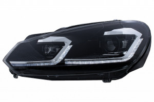 Faruri LED compatibil cu VW Golf 6 VI (2008-2013) Facelift G7.5 Look Silver Semnalizare Secventiala - Img 4
