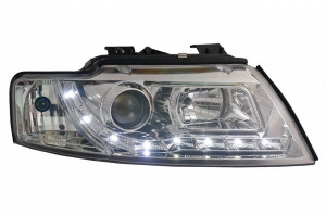Faruri LED DRL compatibil cu Audi A4 B6 Cabrio 2000-2006 Crom - Img 2