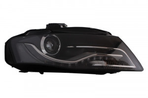 Faruri LED DRL compatibil cu Audi A4 B8 8K 2008-2011 cu Lumini de zi Integrate Negru - Img 3