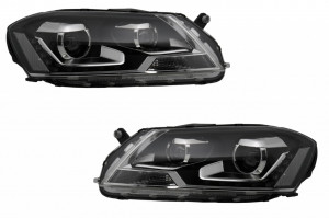 Faruri LED DRL compatibil cu VW Passat 3C B7 2010-2014 Negre - Img 2
