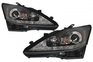 Faruri LED DRL dinamic compatibil cu LEXUS IS XE20 2006-2013 Negru