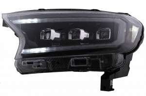 Faruri LED Light Bar Dynamic Start-up Display compatibil cu Ford Ranger Raptor 2015-2020 LHD Negru cu Semnal Dinamic Matrix Projector - Img 3