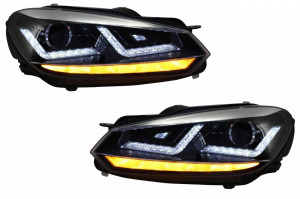 Faruri Osram LED compatibil cu VW Golf 6 VI (2008-2012) Crom LEDriving Semnal Dinamic