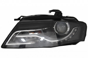 Faruri Xenon Cu Lumini de zi Integrate LED compatibil cu Audi A4 B8 8K 2007-2011 Negre - Img 3