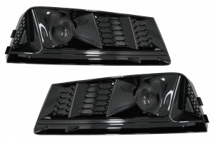 Grile Laterale compatibil cu Audi A4 B9 Sedan Avant 2016-2018 RS4 Desing Negru