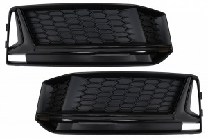 Grile Laterale compatibil cu Audi A4 B9 Sedan Avant S-Line 2016-2018 RS4 Design Negru