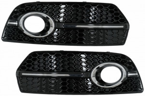 Grile Laterale compatibil cu Audi Q5 SUV 8R 2008-2011 RS Design Negru Lucios&Chrome