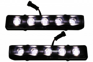 Lumini de zi dedicate LED DRL Mercedes G-class W463 1989-2012 G65 Design Negru - Img 4
