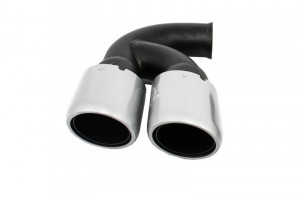 Ornamente Evacuare compatibil cu Porsche Cayenne 92A V6 V8 Petrol 2010-2014 GTS Design Silver - Img 2
