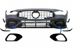 Ornamente Grile Laterale compatibil cu Mercedes CLA 45, CLA 45S X118 C118 2019-> Negru Lucios