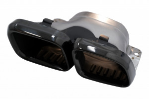 Ornamente tobe pentru sistemul de evacuare compatibil cu Mercedes C-Class W205 S205 C205 A205 C63 C63S Facelift 2019-> Negru - Img 4