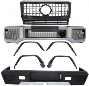 Pachet Exterior Complet cu Grila centrala compatibil cu Mercedes G-Class W463 1989-2017 G65 Design