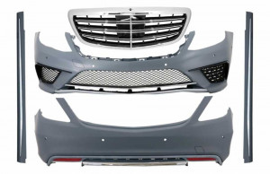 Pachet Exterior cu Grila Centrala crom compatibil cu Mercedes S-Class W222 2013-2017 S63 Design