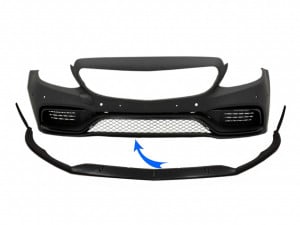 Prelungire Bara Fata compatibil cu Mercedes C-Class W205 S205 A205 C205 Limo Coupe Station Wagon Cabiolet 2014-> Edition 1 Design Negru Mat - Img 2