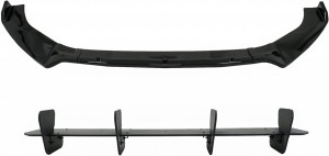 Prelungire Bara Fata cu Extensie Difuzor Bara Spate compatibil cu VW Golf 7.5 GTI 2017-2020 Negru