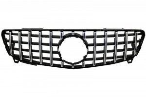 Prelungiri Bara Fata si Grila Centrala compatibil cu Mercedes A-Class W176 Facelift 2015-2018 A45 Design Negru Lucios - Img 3