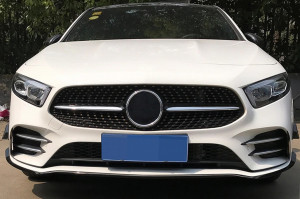 Protectie Bara Fata compatibil cu MERCEDES A-Class W177 Design Editia Neagra - Img 4