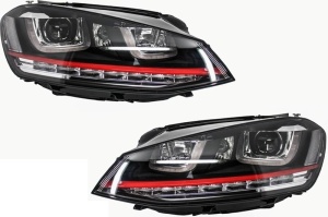 RHD Faruri 3D LED compatibil cu VW Golf 7 VII (2012-2017) R20 GTI Design Semnal Dinamic LED - Img 2