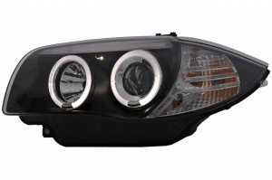 Set faruri Angel Eyes compatibil cu BMW Seria 1 E81 E82 E87 E88 2004-2011 Negru - Img 2