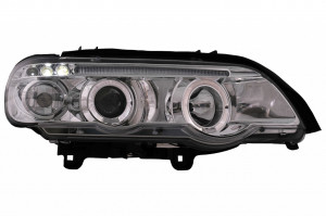 Set faruri Angel Eyes compatibil cu BMW X5 SUV E53 2000-2003 Crom - Img 2