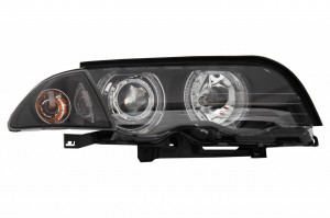Set faruri compatibil cu BMW E46 Limousine Touring 1998-2001 Angel Eyes Negru - Img 2