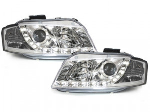 Set faruri DAYLIGHT compatibil cu Audi A3 8P 2003-2008 Crom