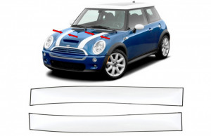 Set Stickere Capota Negru Alb compatibil cu MINI R50 R52 R53 R56 R57 Clubman R55 2001-2017 Calitate Premium