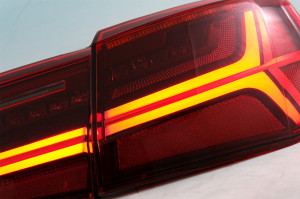 Stopuri Full LED compatibil cu Audi A6 4G C7 2011-2014 Red Clear Facelift Design Semnalizare Secventiala - Img 4